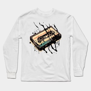 Casette Illustration of Splash Long Sleeve T-Shirt